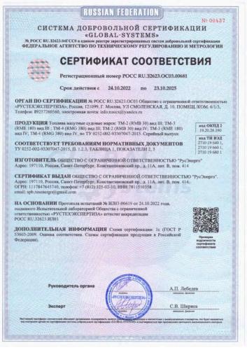 Сертификат судовое вид 3, 4 22-25